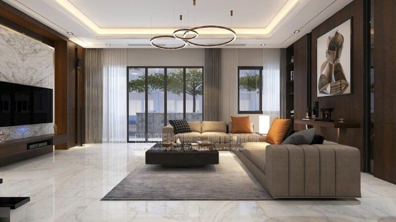 Ý tưởng thiết kế nội thất gỗ mang lối trang trí hiện đại sáng tạo đã thổi làn gió mới tạo nên vẻ đẹp độc đáo. Mẫu thiết kế biệt thự đang trong quá trình hoàn thiện thi công nội thất, quý khách có thể tham khảo chi tiết tại website:thietkenoithat.com